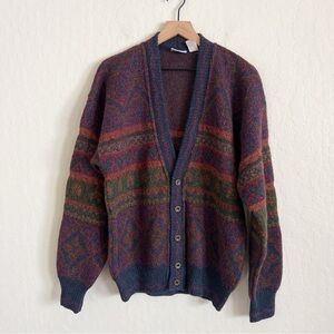 Vintage Multicolor Men's Cardigan Sweater